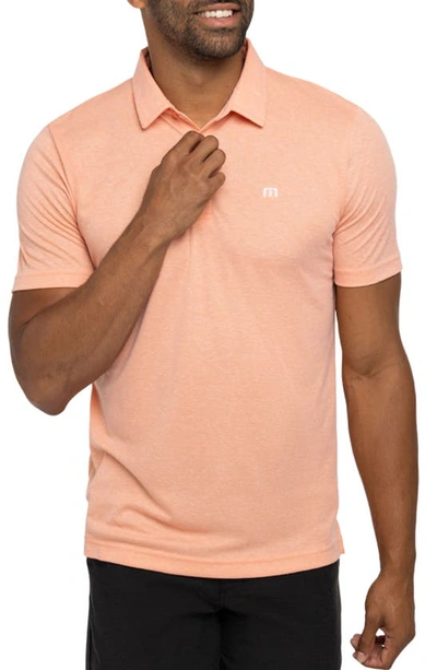 Travis Mathew Mucho Gusto Solid Polo Shirt In Heather Melon