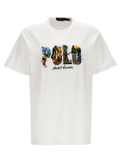Polo Ralph Lauren Logo Embroidery T-shirt In White