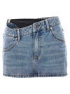 Alexander Wang Blue Pre-styled Denim Miniskirt In Blue