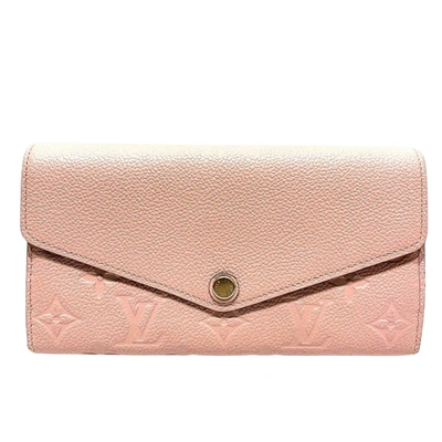 Pre-owned Louis Vuitton Sarah Pink Leather Wallet  ()