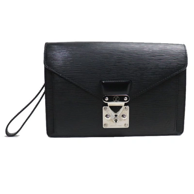 Pre-owned Louis Vuitton Sellier Black Leather Clutch Bag ()