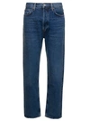 AGOLDE '90'S' BLUE FIVE-POCKET STYLE STRAIGHT JEANS IN COTTON DENIM WOMAN