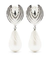 ALESSANDRA RICH ALESSANDRA RICH CLIP EARRINGS IN SILVER METAL WITH CRYSTALS AND PEARLS