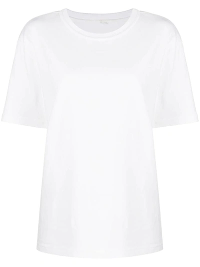 Alexander Wang Essential Jersey Short Sleeve Tee With Puff Logo And Bound Neck In White