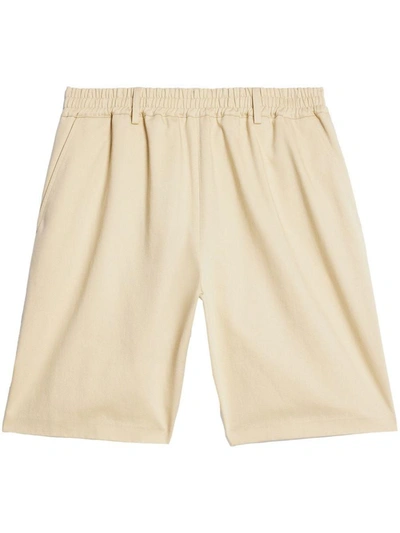 Ami Alexandre Mattiussi Ami Paris Elastic Waist Bermuda Shorts In Beige
