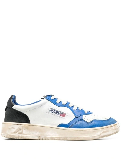 Autry 'medalist' Vintage Sneakers In Bianco E Blu