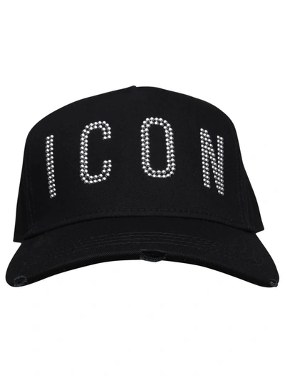 Dsquared2 Icon Studded Baseball Cap In Black
