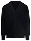 Roberto Collina V-neck Merino-cashmere-blend Cardigan In Black
