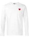 Comme Des Garçons Play Embroidered Logo T-shirt In White
