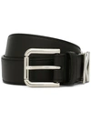 Dolce & Gabbana Calfskin Belt With Lettering In Black