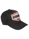 Dsquared2 Distressed Logo Patch Baseball Cap In Black