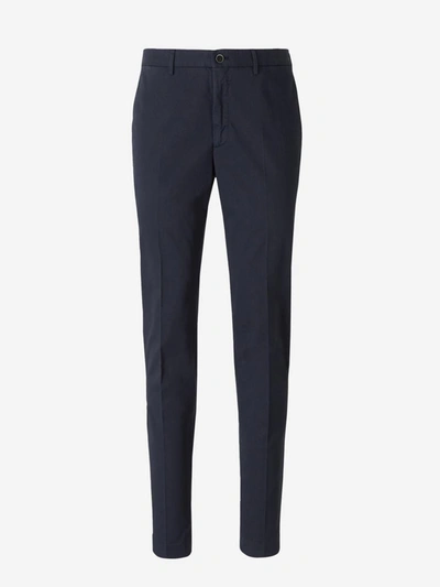 Incotex Cotton Chino Trousers In Navy Blue