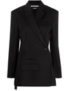 Jacquemus Tailored Double-breasted Blazer With Structured Shoulders In Black
