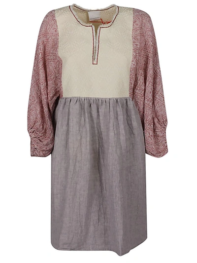 Ninaleuca Linen Short Dress In Violet