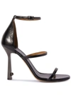 Off-white Lollipop Strappy Heel Sandals Woman Sandals Black Size 8 Calfskin In Black