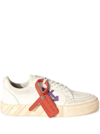 Off-white Vulcanized Distressed Low-top Sneakers In Neutrals