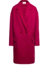 ISABEL MARANT PINK OVERSIZED DOUBLE-BREASTED COAT IN WOOL BLEND WOMAN