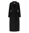 TWINSET TWINSET  WOOL MIX BLACK DOUBLE-BREASTED COAT