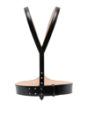 Alexander Mcqueen Y-shaped Leather Braces With Logo In Black