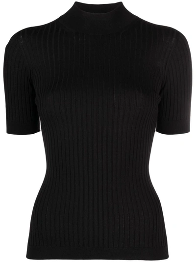 Versace Knit Jumper Seamless Essential Series Clothing In Black