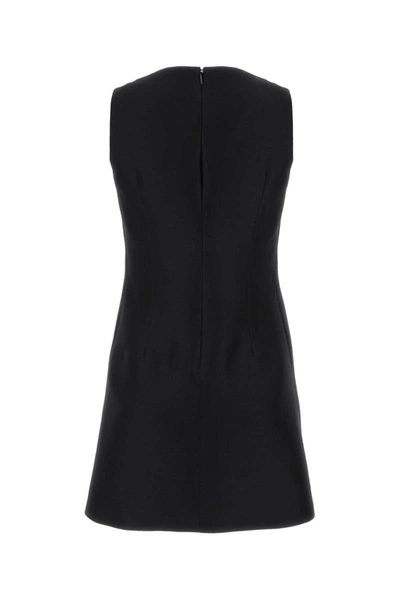 Versace Wool And Silk Mini Dress In Black