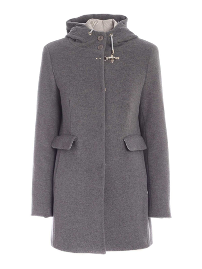 Fay Double Coat In Grey In Gray