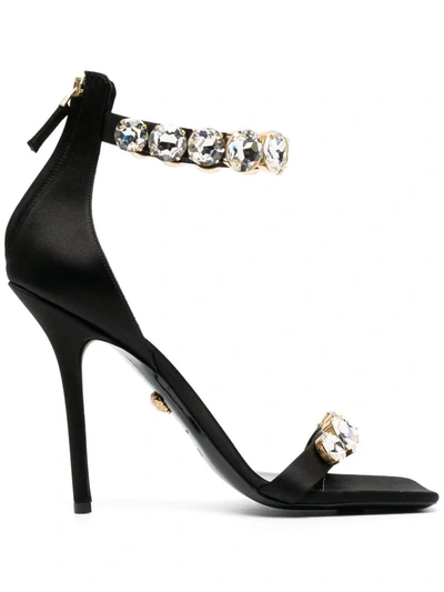 Versace Sandals With Decoration In Black
