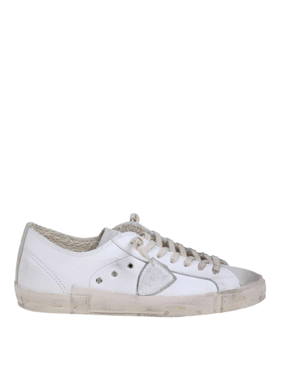Philippe Model Low Suede Trainers In White