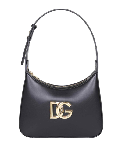 Dolce & Gabbana 35 Shoulder Bag In Leather With Dg Logo In Black