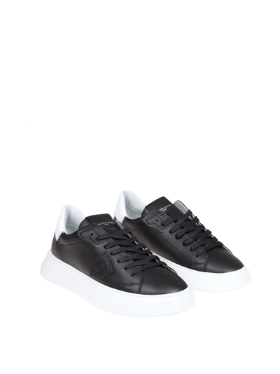 Philippe Model Temple Sneakers In Black Leather