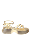 VIC MATIE GOLD LAMINATED LEATHER SANDAL
