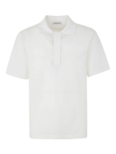 Lanvin Short-sleeve Cotton Polo Shirt In White