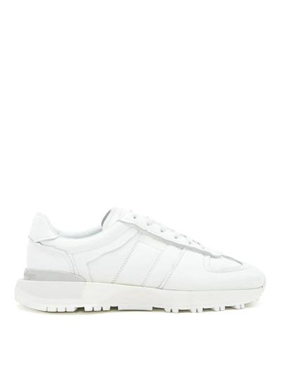 Maison Margiela Leather Trainers In White