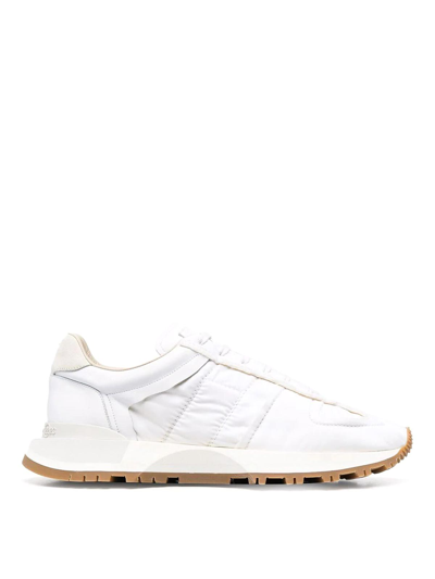Maison Margiela Leather Sneakers In White