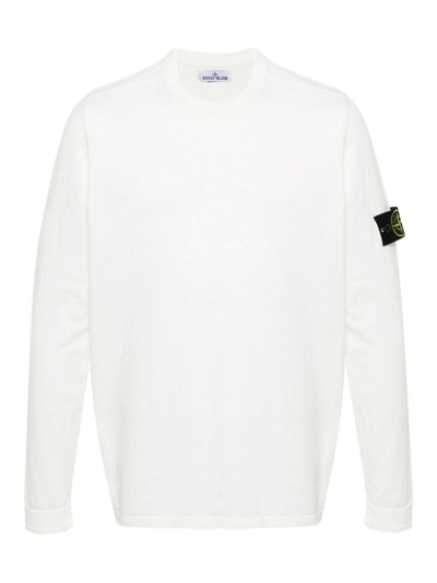 Stone Island Sweater With Patch In Beige