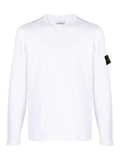Stone Island Sweater With Patch In White