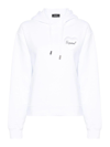 Dsquared2 White Mesh Heart Sweatshirt In White