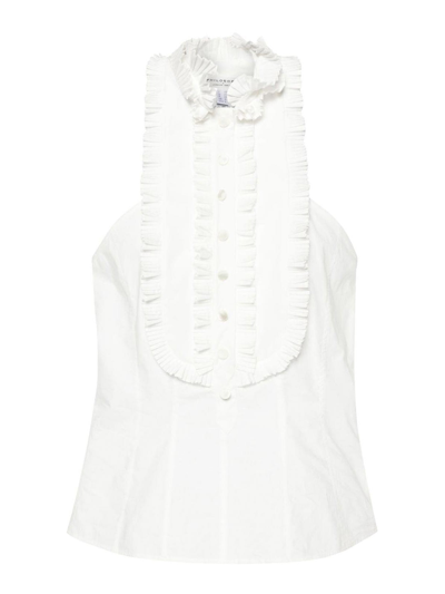 Philosophy Di Lorenzo Serafini Sleeveless Cotton Blouse In White