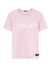 Versace Logo-embroidered Short-sleeved T-shirt In White