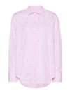 Msgm Rhinestone-embellished Shirt In Nude & Neutrals