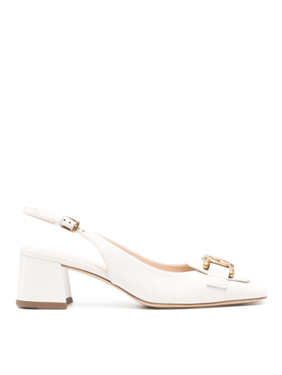 Tod's Slingback Buckle Detail In Beige