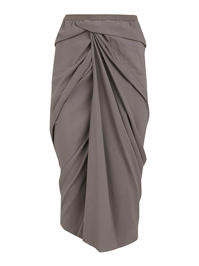 Rick Owens Wrap Skirt Clothing In Grey