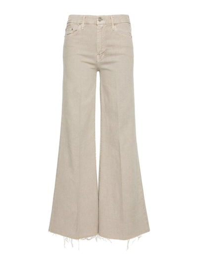 Mother The Roller Fray High-rise Wide-leg Jeans In Grey
