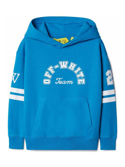 Off-white Kids' Team 23 Cotton Hoodie In 蓝色