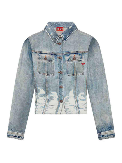 Diesel C-lorelle Denim Jacket In Blu