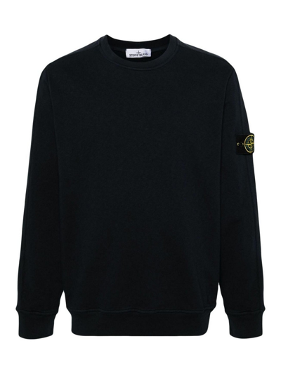 Stone Island Sweatshirt With Patch In Blue