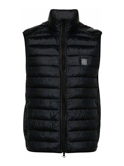 Stone Island Vest With Logo In Blue