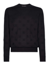 Dolce & Gabbana Logo Intarsia-knit Silk Jumper In Blue