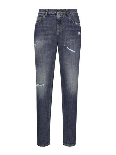 DOLCE & GABBANA DISTRESSED FINISH JEANS