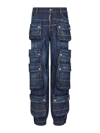 Dsquared2 Tapered Cargo-pocket Jeans In Blue